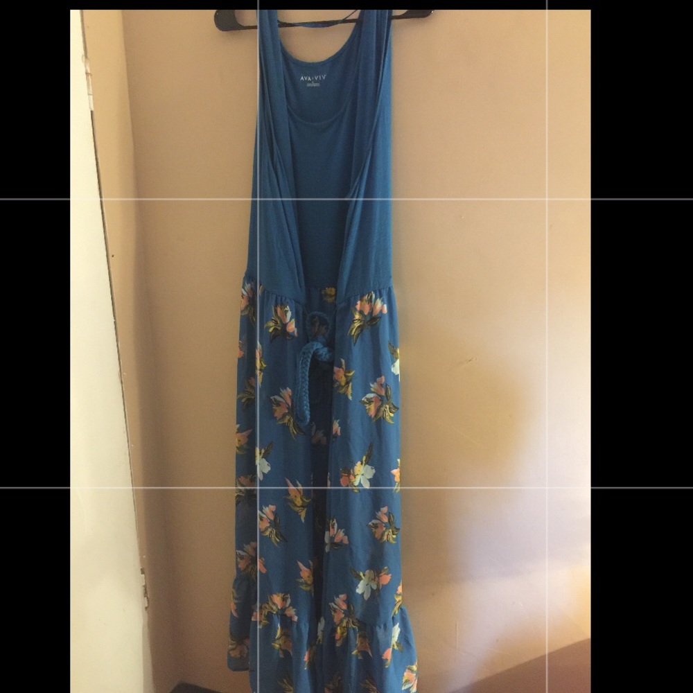 Dynamic blue floral dress